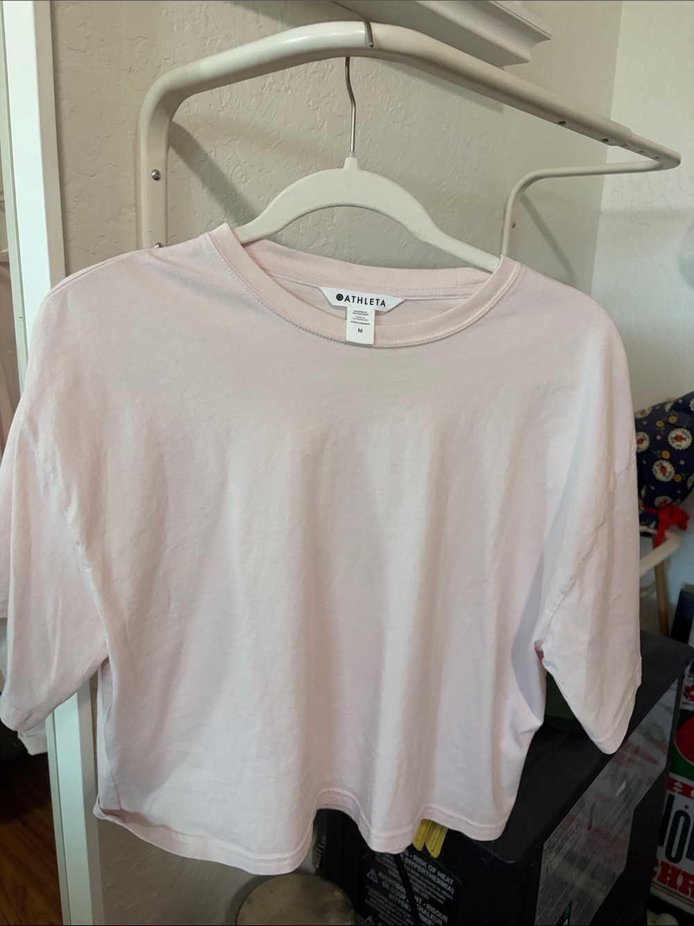 Athleta Pale Pink Boxy Crewneck Short Sleeve Tee
